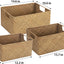 Set 3 cestas mimbre tejidas multitamaño con asas