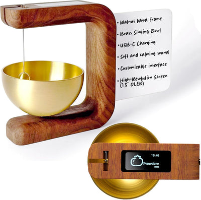 Temporizador Pomodoro de madera con tablero magnético