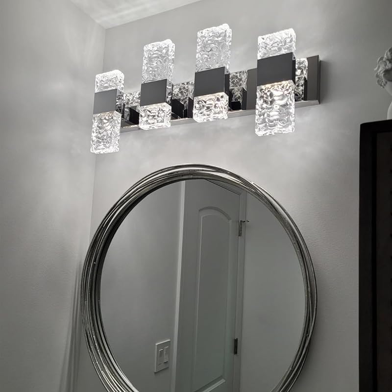 Lámparas baño níquel cepillado LED 6000K 4 luces