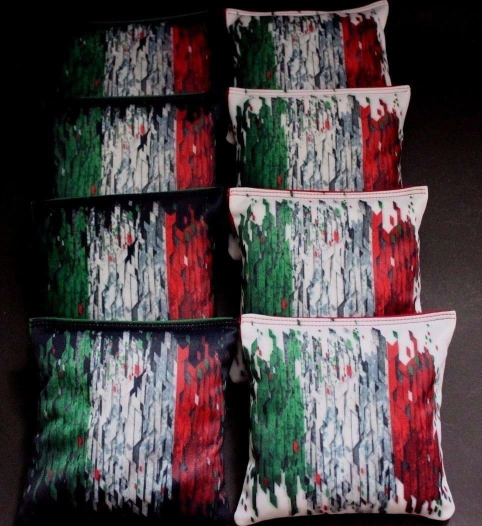 Bandera Italia rojo verde 8 bolsas frijoles cornhole B254