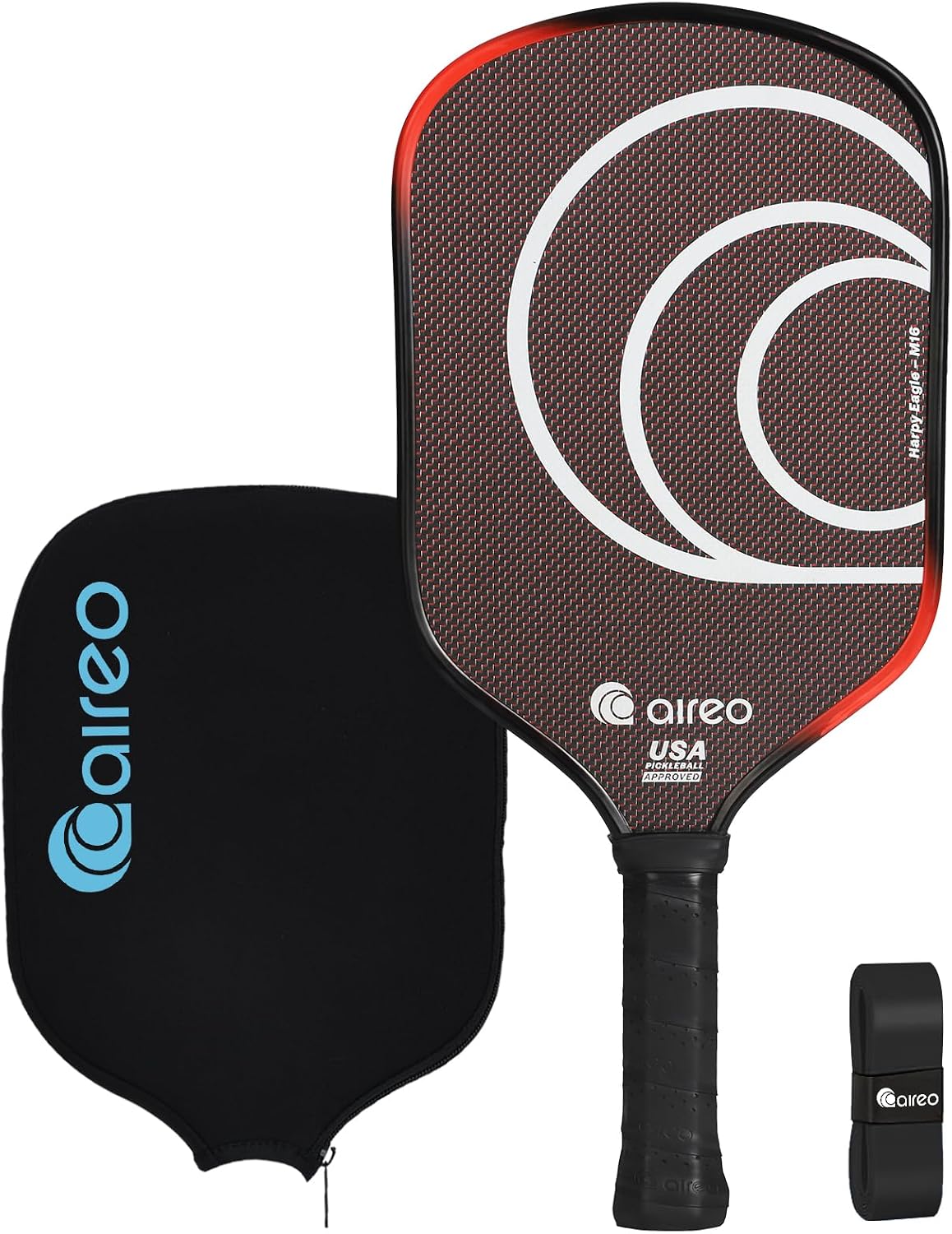 Paleta Pickleball Fibra Carbono 0.63pulg Alargada Ancha