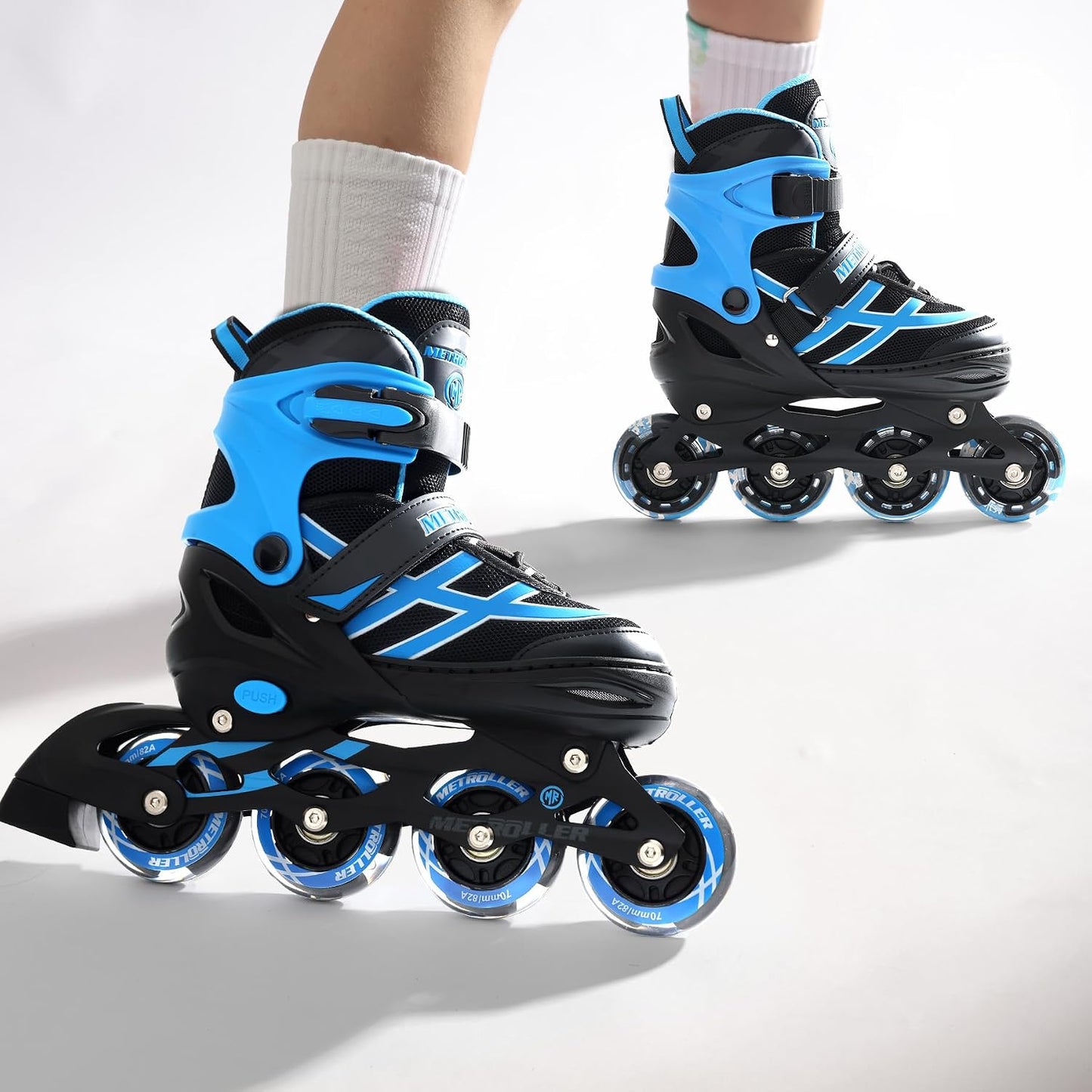 Patines en línea ajustables ruedas iluminadas niños