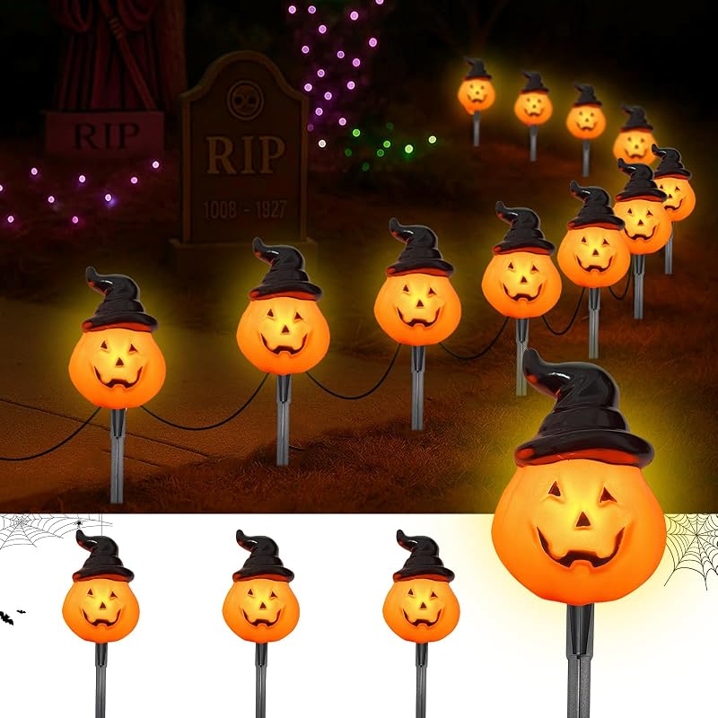 Luces calabaza Halloween al aire libre con estaca LED