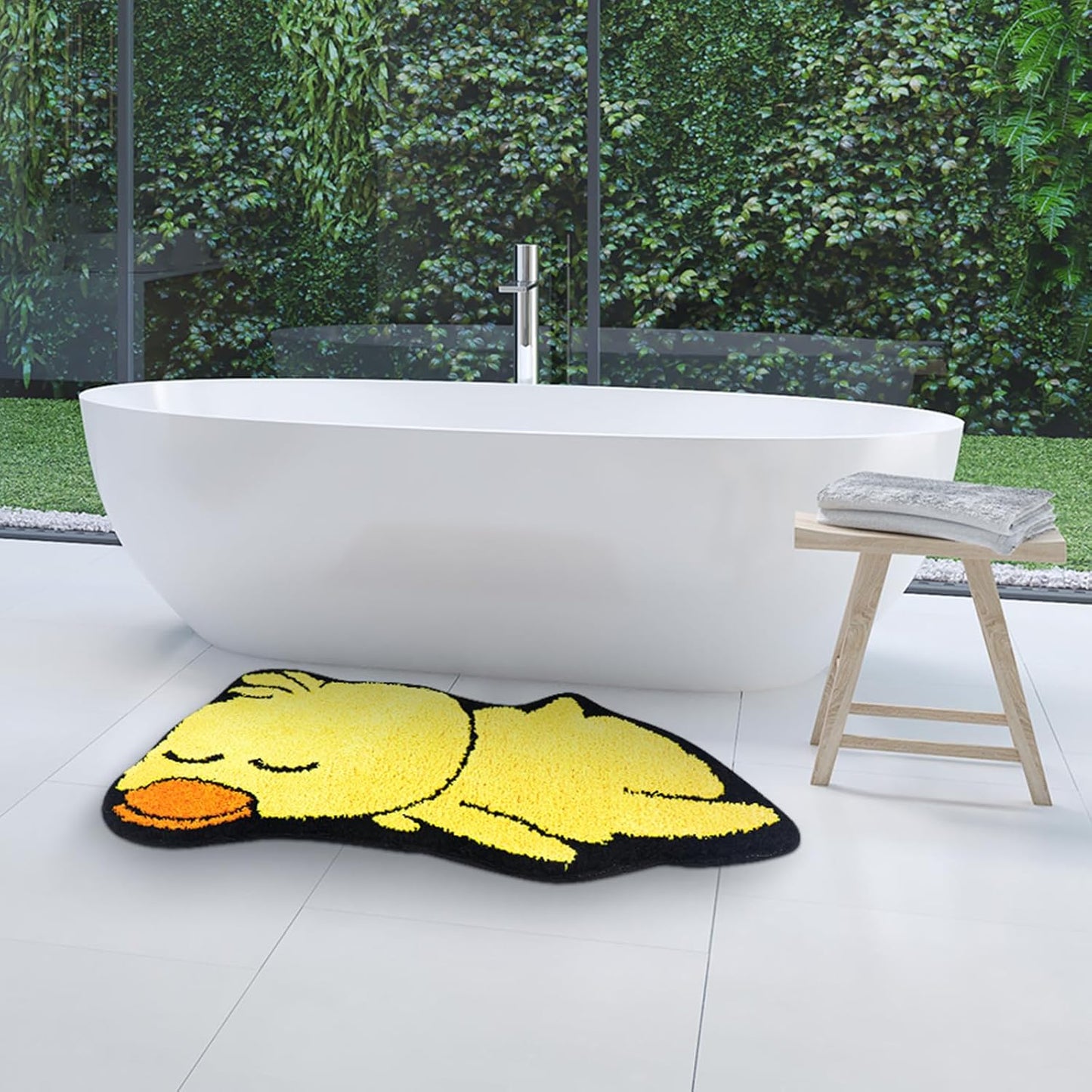 Tapete baño microfibra pato amarillo antideslizante