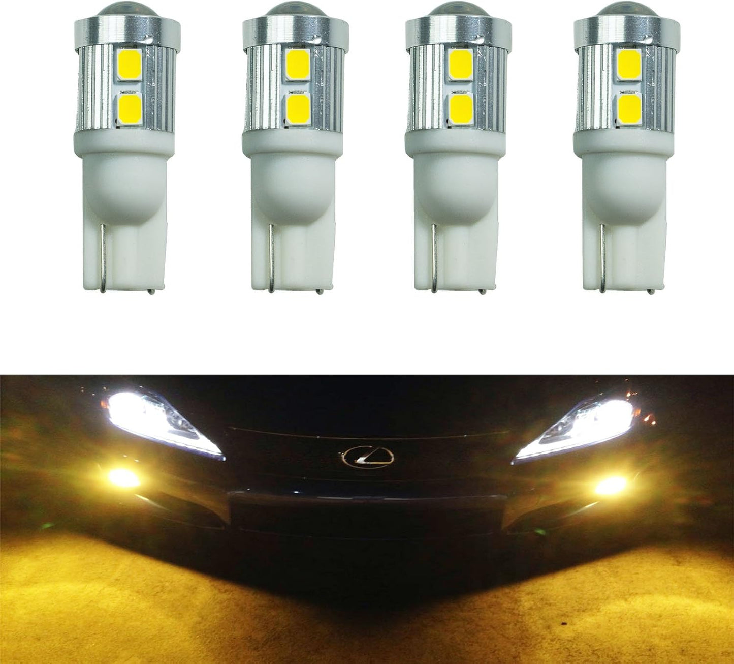 4 Bombillas LED Señal Giro 9-30V T10