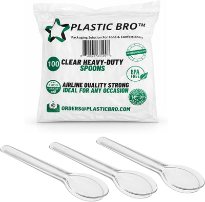 Cucharas plástico resistente 100uds para fiestas catering
