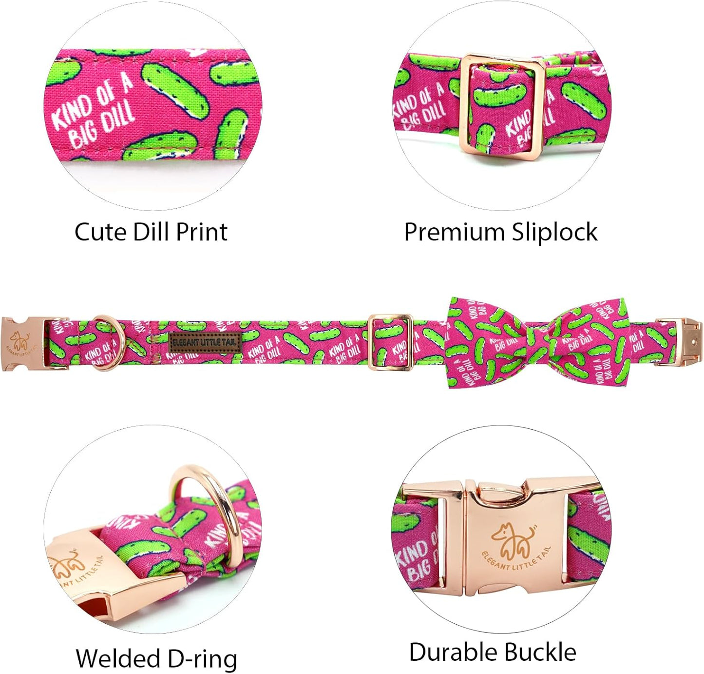 Collar ajustable con corbatín para perros medianos y cachorros