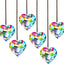 6 Pzas Cristal Corazón Prismático Colgante Ventana