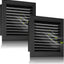 Set 2 Rejilla Ventilación Aluminio 10x10pulg Malla Negro