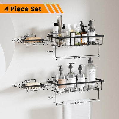 Pack 3 Organiz. Esquineros Hierro Forjado Negro Cocina Baño