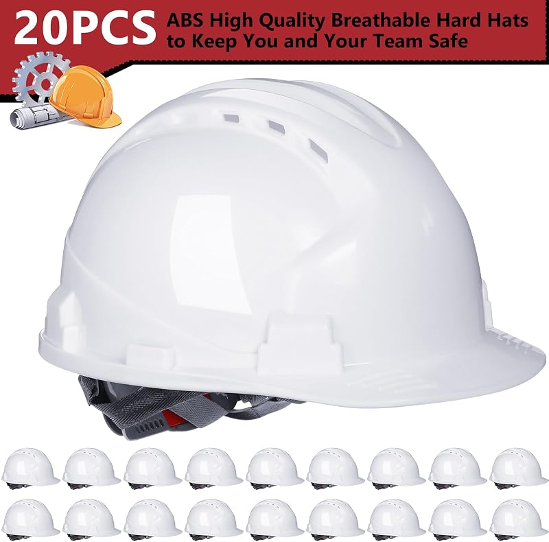 20 Pzas Casco Seguridad ABS Ajustable Hombres