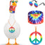 Traje ganso hippie 17-23pulg disfraz 70s arcoíris