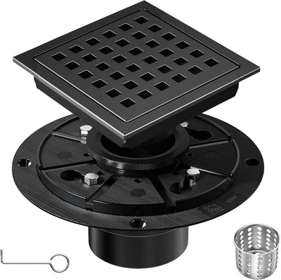 Drenaje ducha cuadrado acero inox 304 4pulg negro