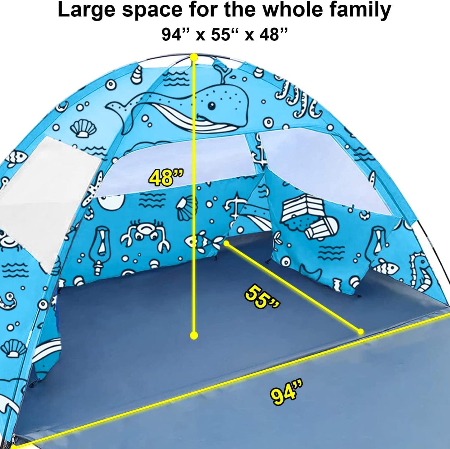 Tienda playa para 3-4 personas UPF 50 PU800 impermeable