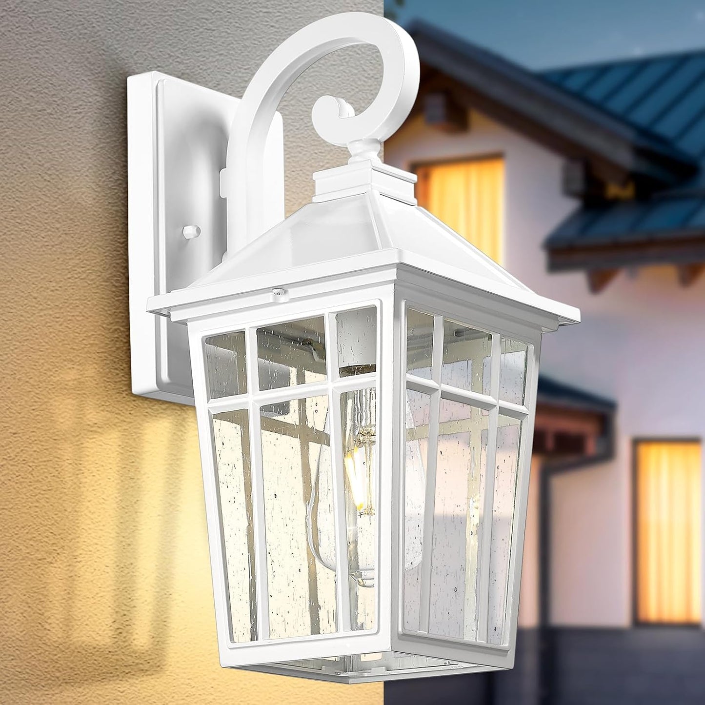 Apliques pared exterior impermeables blancos con vidrio