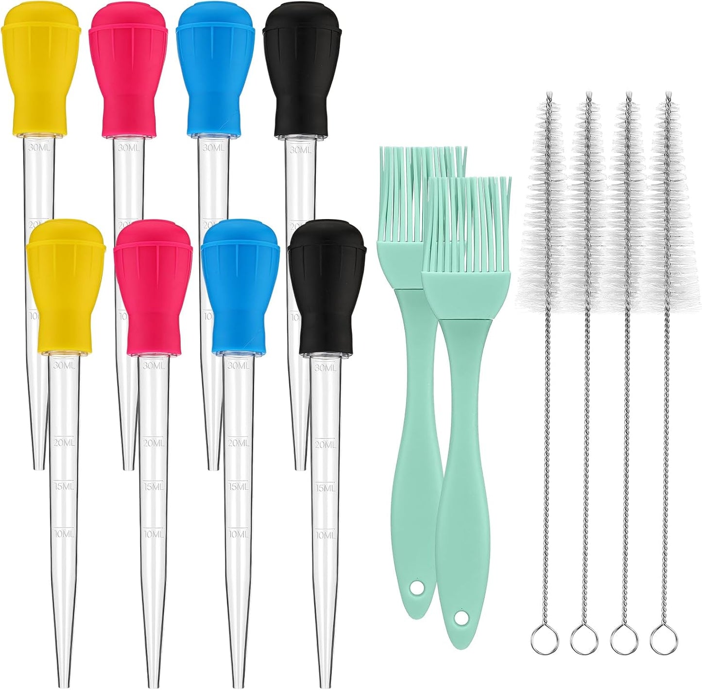 Set 14 Pzas jeringa 11pulg cepillos cocina pavo resistente
