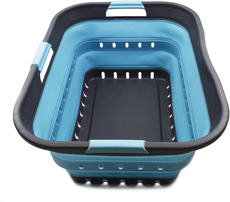Cesta lavandería plástico plegable 42L gris