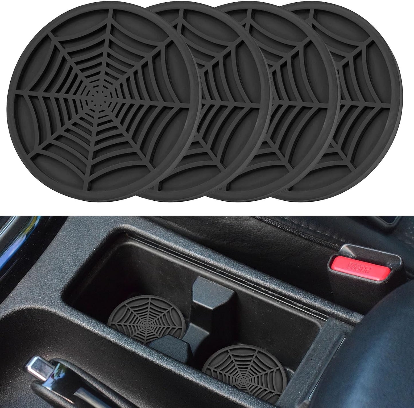 4 Posavasos Silicona Antiderrap para Auto Universal