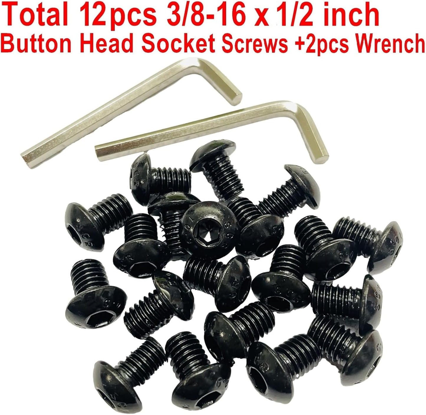 25 Pzas pernos acero inox 3/8-16 x 1/2" con llaves