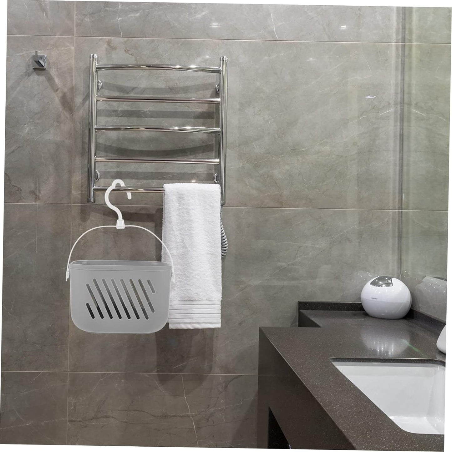 Organiz. ducha colgante con ganchos para baño y tocador