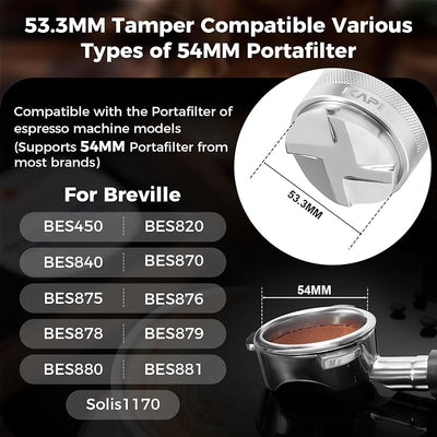 Distribuidor café tamper ajustable para portafiltro Breville