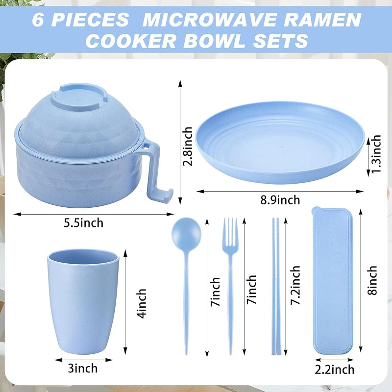 Set 6 Pzas Vajilla Paja Tazón Ramen