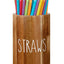 Dispensador pajitas madera acacia organizador cocina