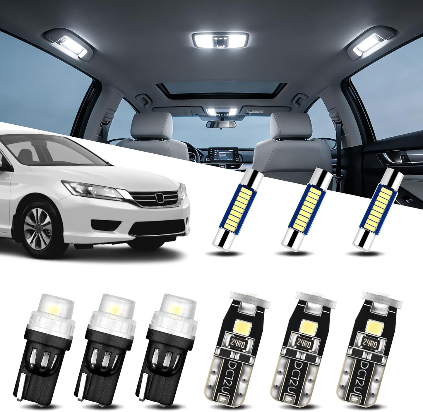Luces LED interiores Honda Accord 13-22 14 bombillas