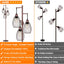 Lámpara pie industrial con bombillas LED Edison