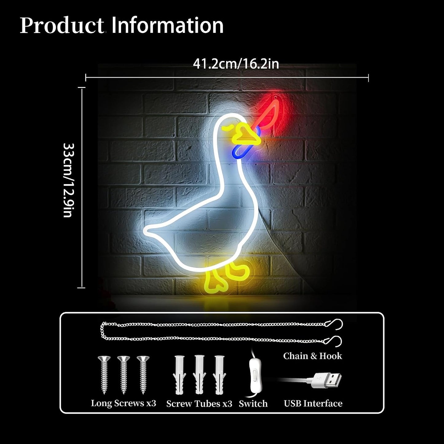 Letrero neón ganso LED para decoración pared fiesta