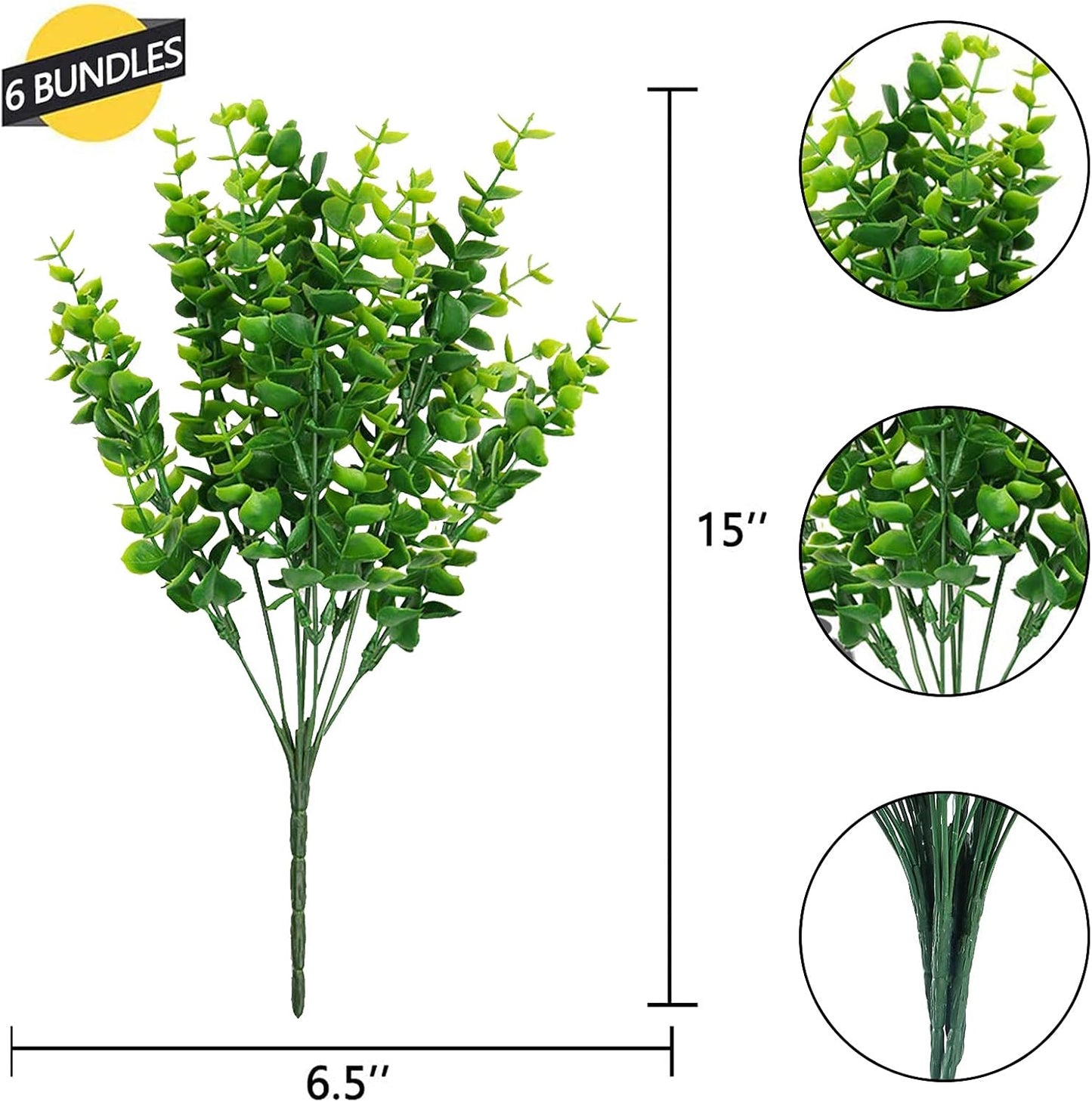 8 Pack Flores Plástico Exteriores Resistentes UV Verde