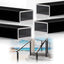 Pasamanos aluminio negro 9ft x 2-3/8 pulg con tapas nailon