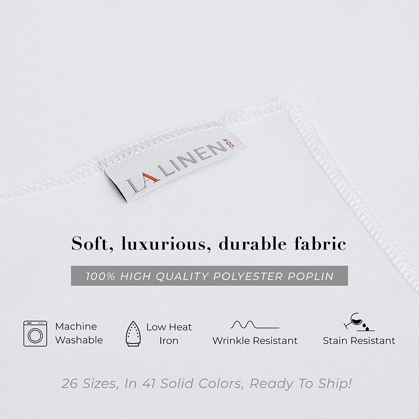 Mantel rectangular poplin poliéster 90x132pulg blanco