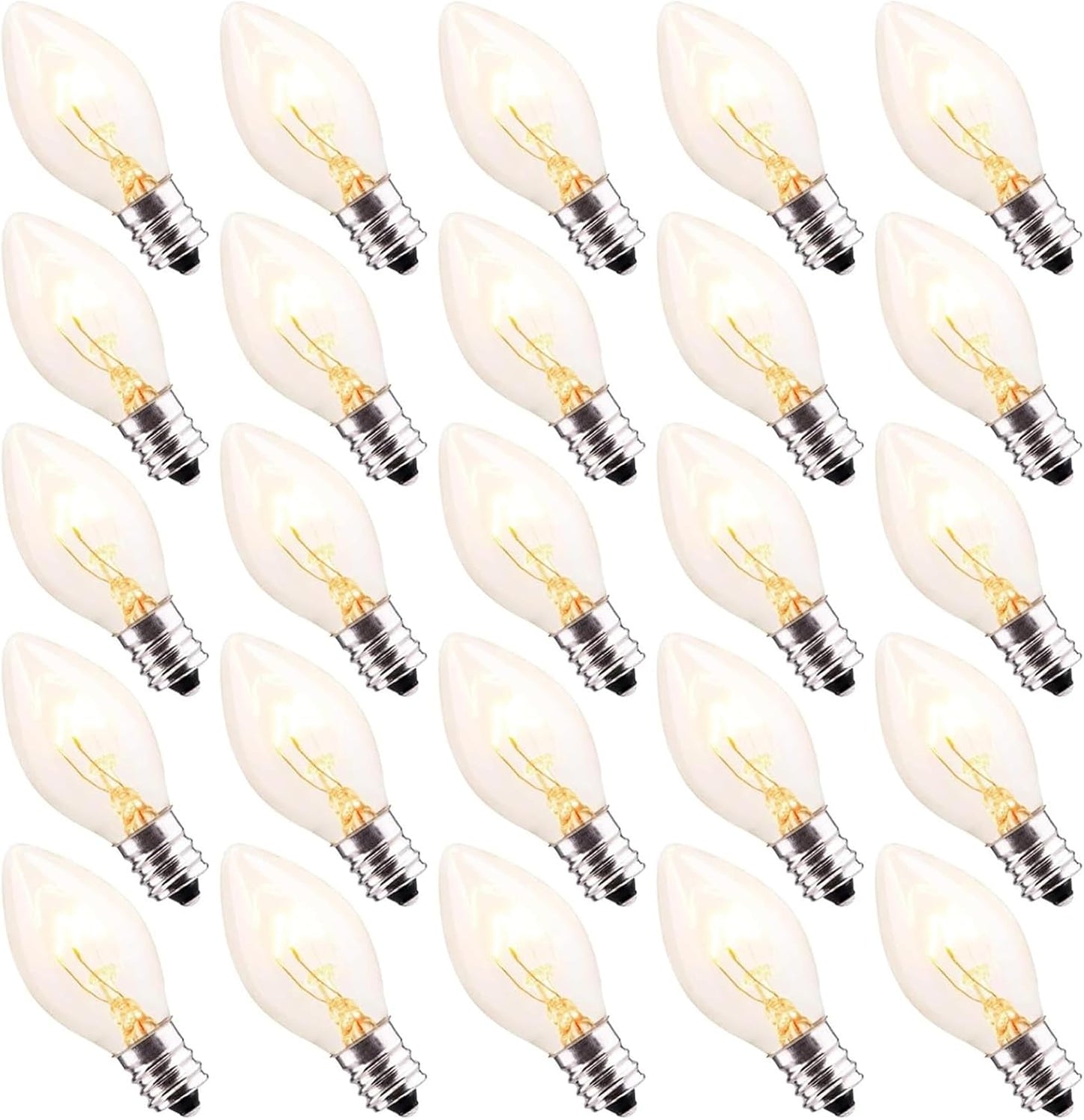25 Bombillas E12 Transparentes para Candelabro 5W