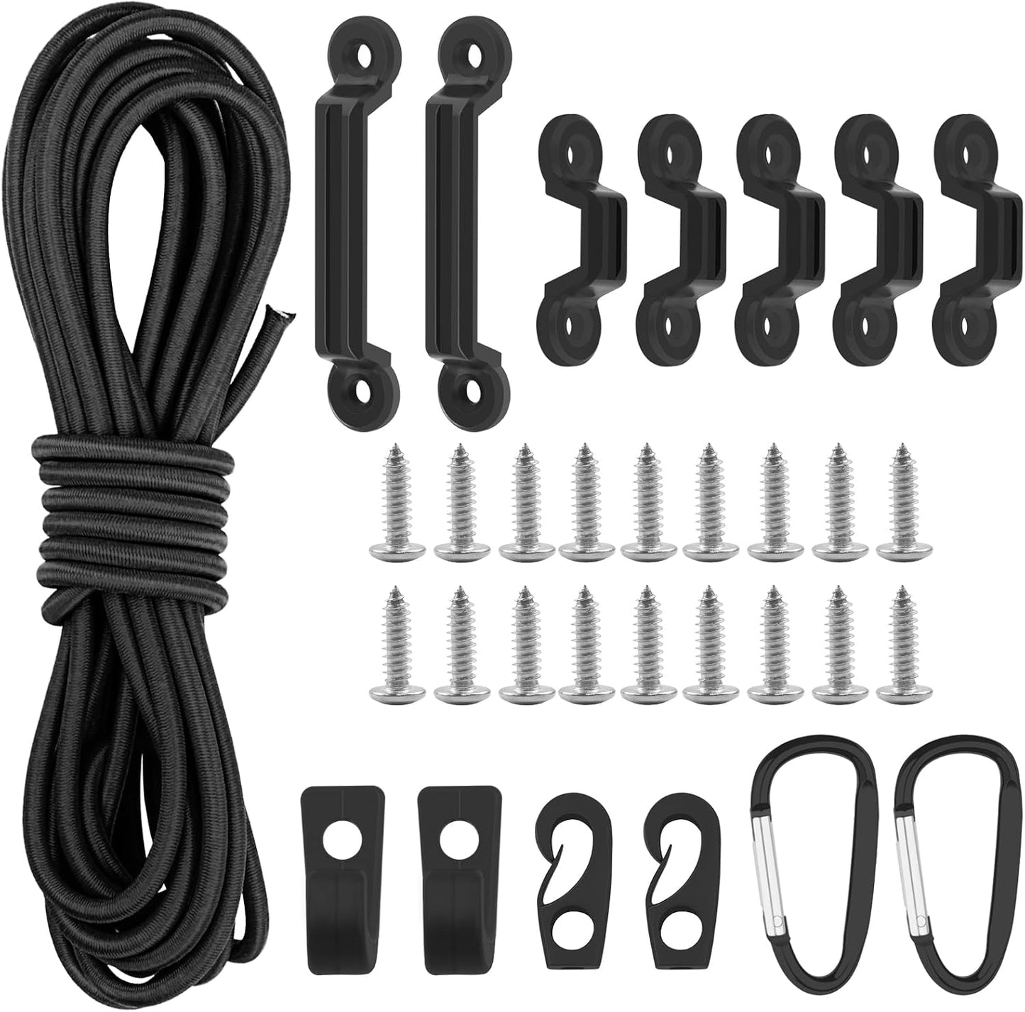 Set cuerdas elásticas kayak 9.8ft con 2 ganchos y 7 ojales