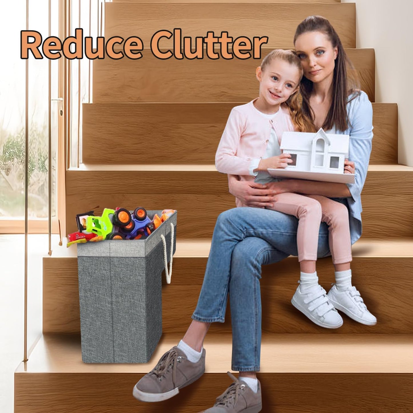 Cesta escalera 16" para almacenar juguetes ropa libros