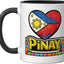 Taza Cerámica Bandera Filipinas Negro/Blanco