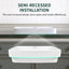 Lavabo Vasija Cerámica Blanca Semiempotrado Rectangular
