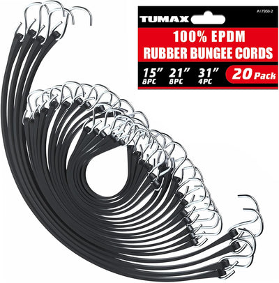 Correas lona EPDM elásticas 15-31pulg con ganchos