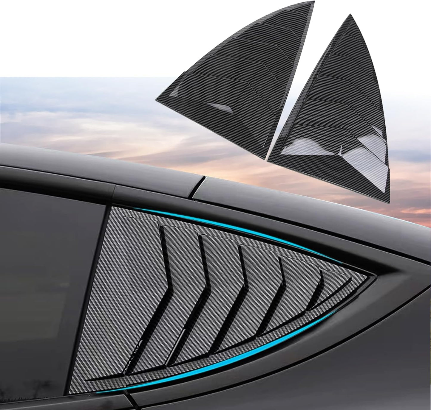 Cubierta ventana trasera Tesla Model Y 21-25 fibra carbono