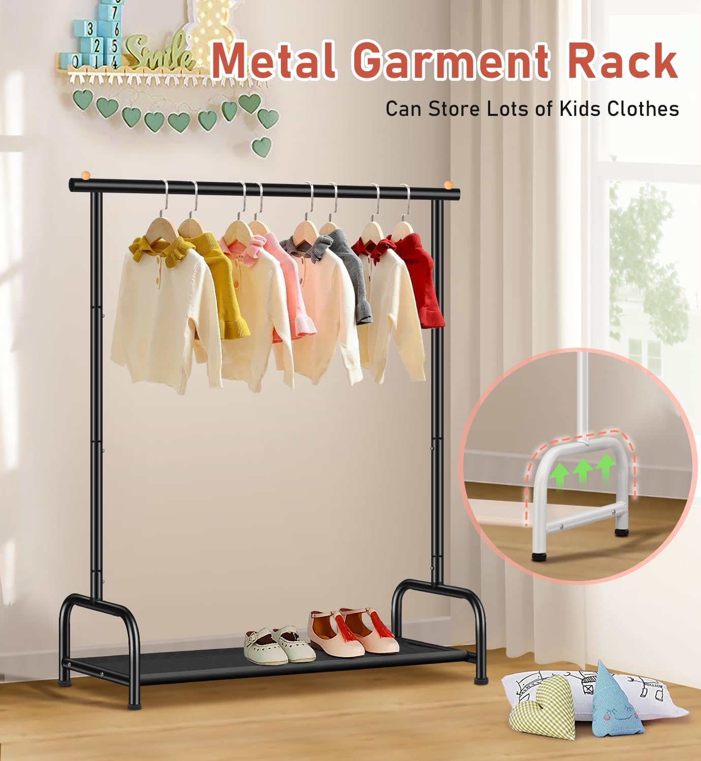Perchero ropa niños con estante almacenamiento