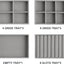 Organiz. joyas terciopelo apilable 9 pzas gris