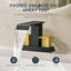 Grifo baño cuadrado 2 asas 4pulg negro mate y dorado