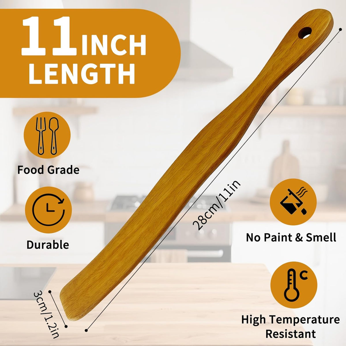 Espátula madera con agujeros para masa madre cocina