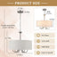 Candelabro Tambor 18" 6 Luces Lino Níquel Sala Dormitorio