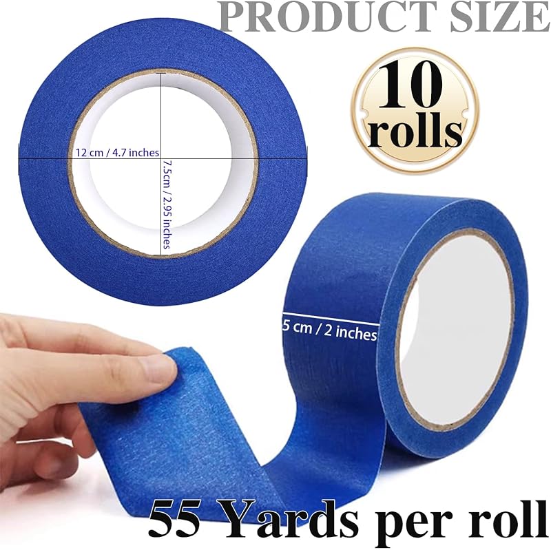 Cinta pintor 2pulg azul 10 rollos 550yardas