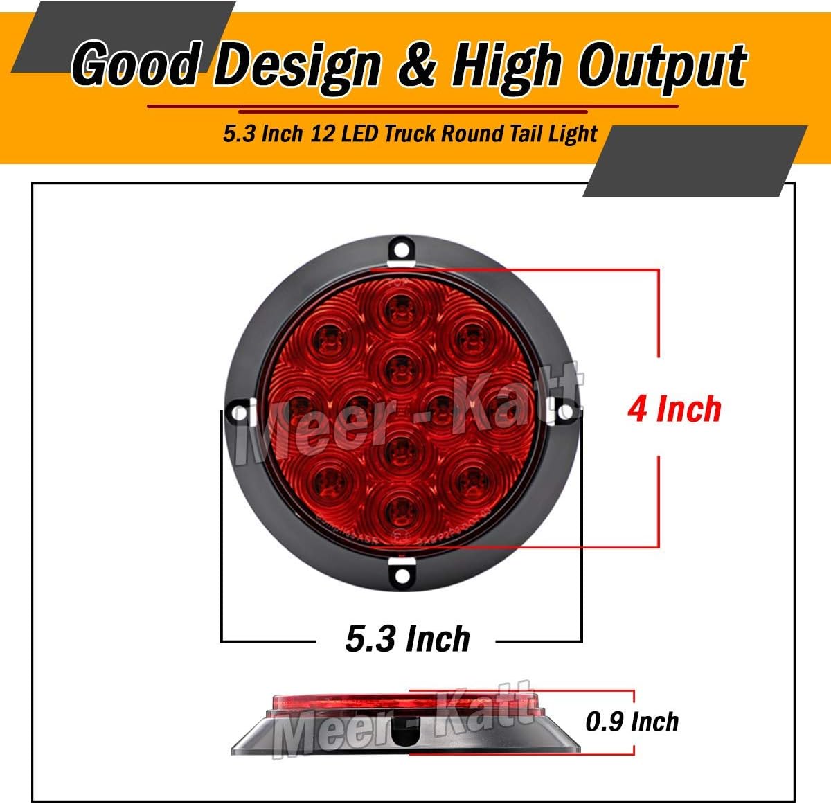 Luces traseras redondas 4pulg LED superflux para remolque 12V