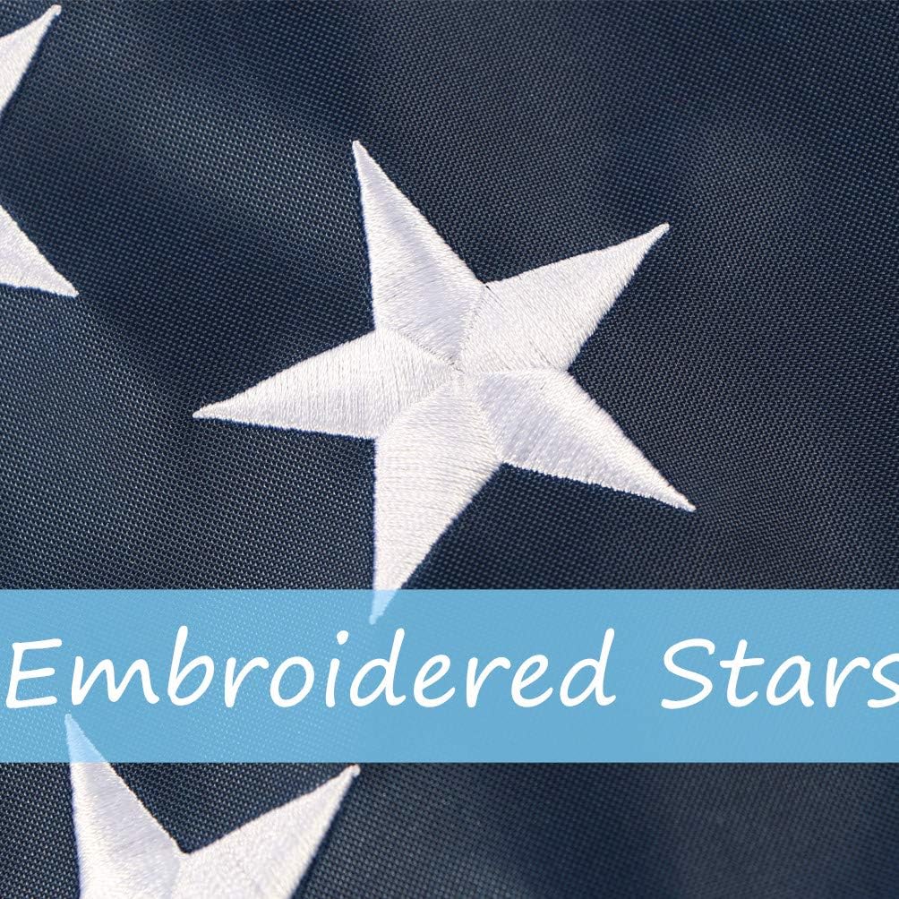 Bandera EE.UU. estrellas bordadas nailon 210D ojales latón