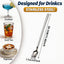 Juego de 4 cucharas largas de acero inoxidable para helado y café