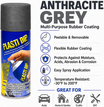 Spray revestimiento goma pelable gris antracita 11oz
